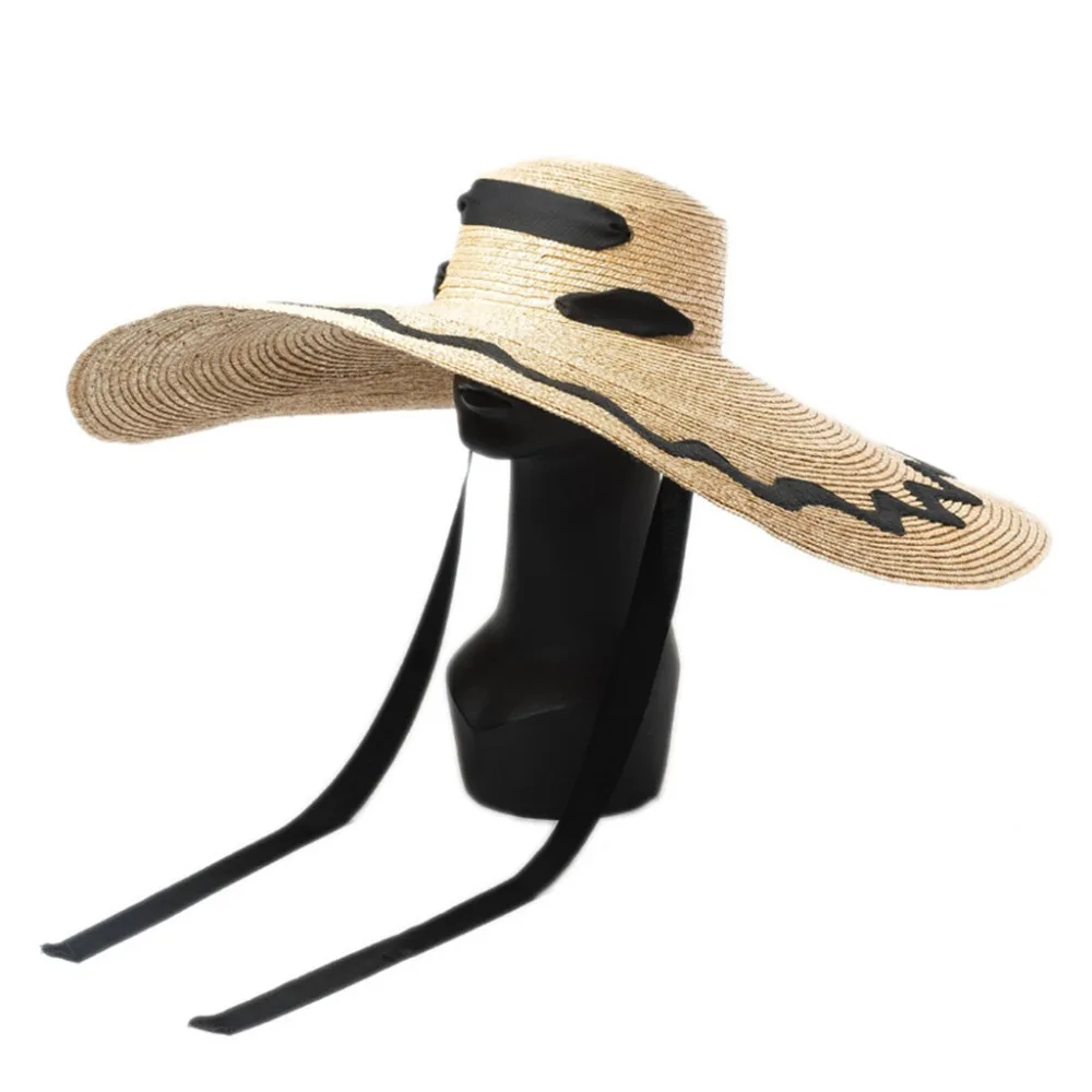 Большая женская и мужская летняя шляпа, складная пляжная соломенная шляпа с защитой от солнца, с широкими полями, крышка, Sombrero Mujer Verano, c