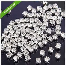 Frete grátis 360 pçs 5mm claro prata costurar-em vidro diamante strass cristal m09