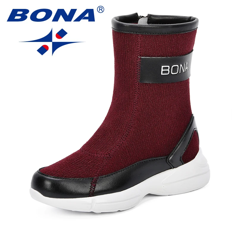 BONA 2018 Autumn and Winter New Products Children Boots Kids Sneaker Boots Boys Girls Breathable Wearable Sock Boots Comfortable