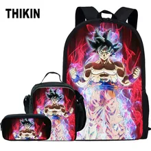 THIKIN Cool Dragon Ball Z Супер принт 3 шт. комплект студентов дети мальчики школьные сумки аниме DBZ ультра инстинкт Гоку Детские рюкзаки