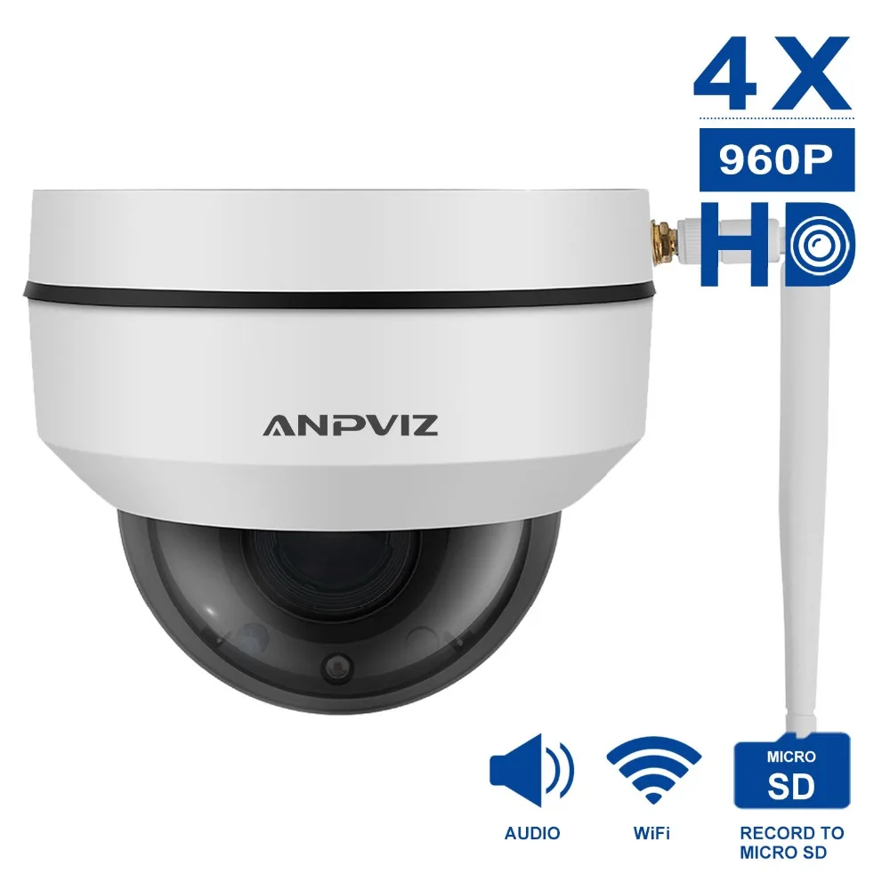 

Anpviz 960P/1080P Wifi Camera mini cam PTZ Dome IP Camera 4X Zooming videcam surveillance Webcam Road alarm system CCTV Webcam