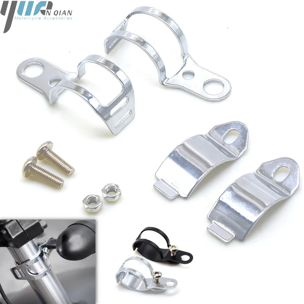 

Motorcycle Motorbike turn signal light fork mount clamp For 30MM-45MM Light Holder lamp mount Bracket Black & Chrome 2 Colors