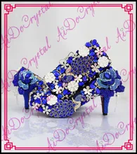 Aidocrystal Förderung preis königlichen serie Italienische passenden schuh und tasche set mit kristall high heel size35-44 kostenloser versand