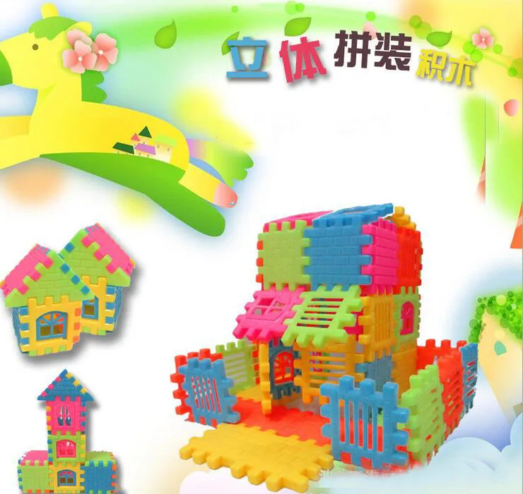

44pcs Hot Sale New Brand Baby Kid Children House Building Blocks Construction Developmental Toy Set Brain Game