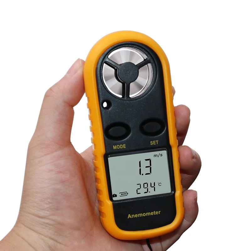 Digital Anemometer 0-30m/s Wind Speed Meter -10 ~ 45C Temperature Tester Anemometro with LCD Backlight Display