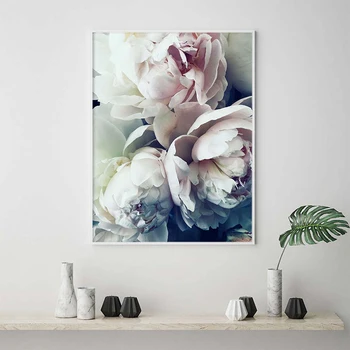 

GOODECOR Nordic Flowers Posters Print Blush Peony Wall Pictures For Living Room Modern Scandinavian Pictures Art Canvas Painting