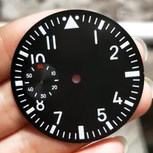 38,9 мм GEERVO модные стерильные светящиеся цифры черный пять циферблата подходят 6497 move мужские часы t циферблат 09A