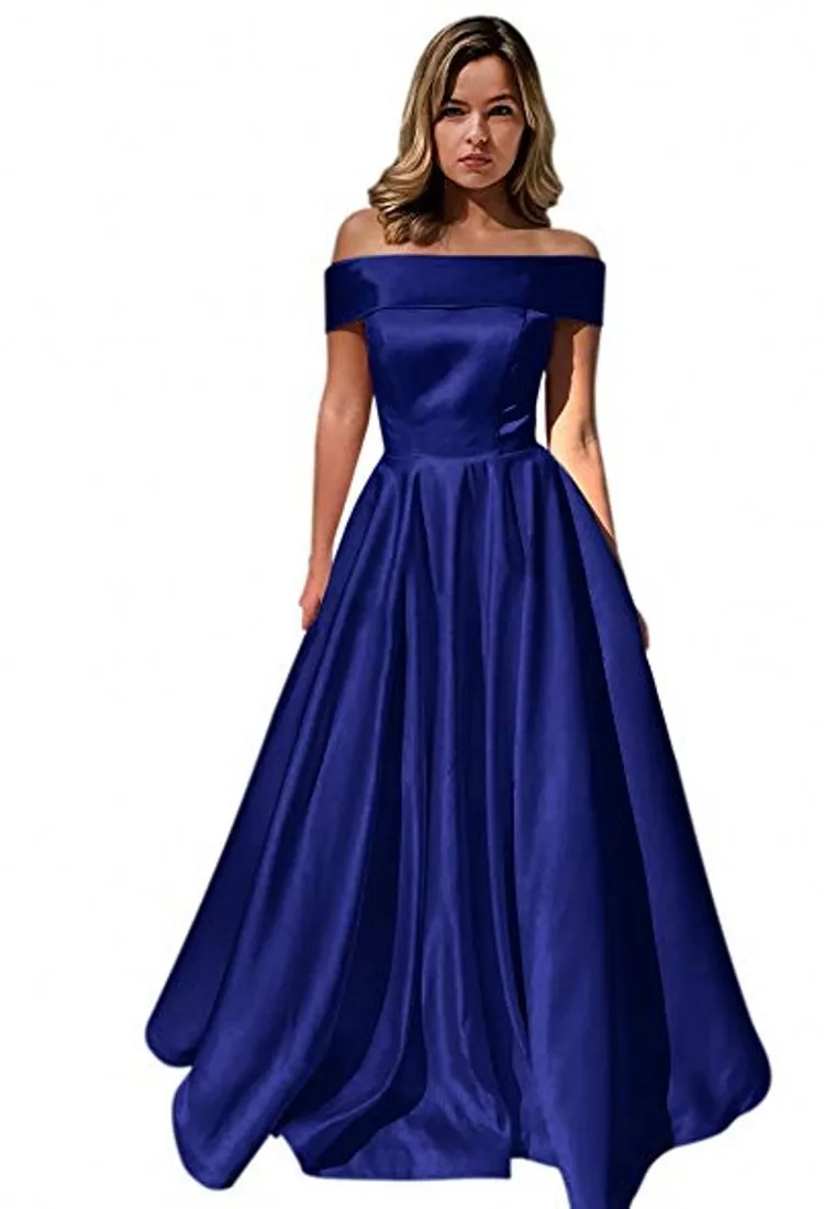 Menoqo длинное вечернее платье с карманами, винтажное атласное платье для выпускного вечера, недорогое вечернее платье с открытыми плечами