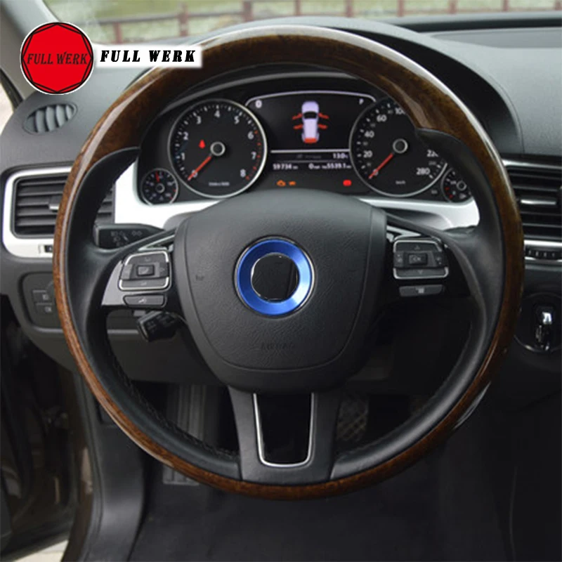 Alu Alloy font b Car b font Styling Steering Wheel Center Decoration Ring Cover for VW