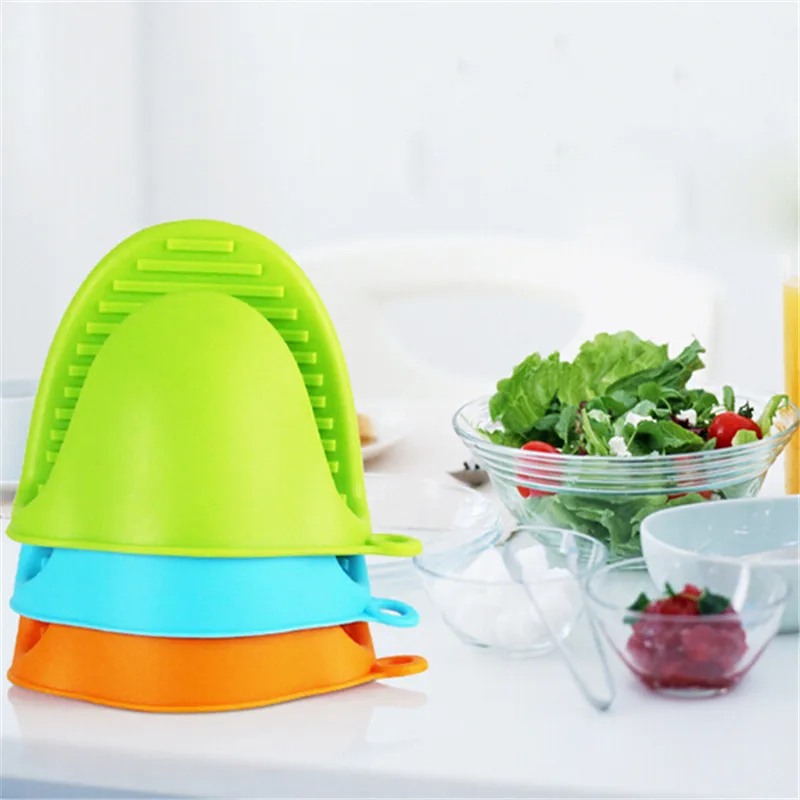 Kitchen Silicone Heat Resistant Gloves Clips Insulation Non Stick Anti-slip Pot Bowel Holder Clip Cooking Baking Oven Mitts 1Pc silicone oven mitts kitchen gloves silicone oven gloves