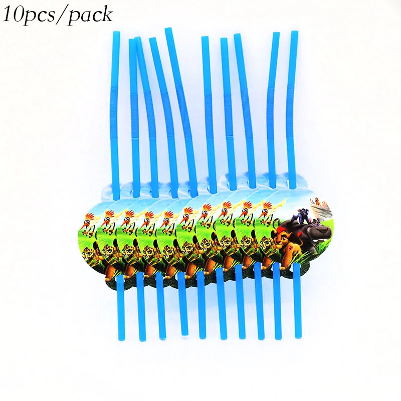 

10pcs/pack Lion Guard theme disposable straws Lion Guard theme paper straws baby shower birthday party decorations