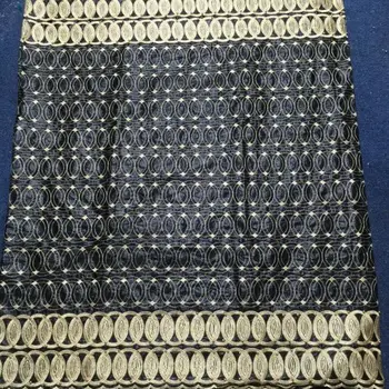 

African Bazin riche fabric embroidered high quality 2017 Bazin riche getzner 5 yards + 2 yards net lace with guipure lace fabric