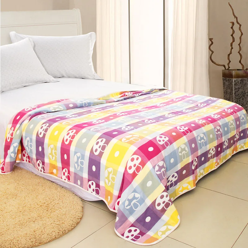 

Muslin 100% Organic Cotton Soft Comfortable Safe Blankets Kids Boy Girl Children Multifuntion Baby Gauze Bedding Quilt 200*240cm