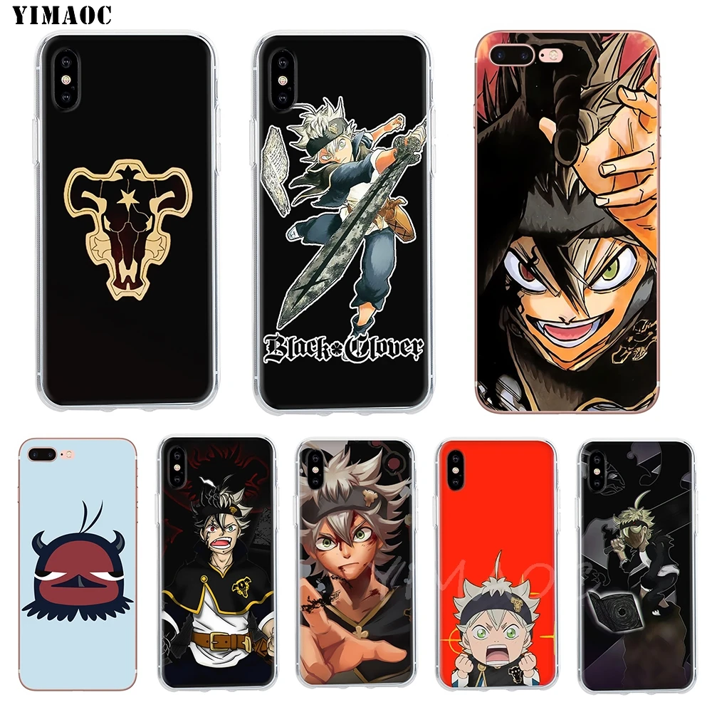 YIMAOC Манга Аниме Черный клевер мягкий чехол TPU силиконовый для iPhone 8 7 6 6S Plus 5 5S SE X XR XS