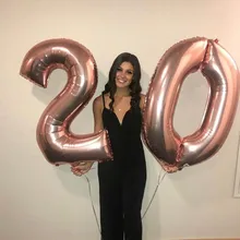 Ballons à chiffre en aluminium argent et or, 2 pièces, 32 ou 40 pouces, à hélium, 20, décorations de mariage, fournitures pour fête d'anniversaire