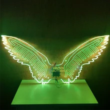 Luminous Wings Bird Glowing Fashion Women Lady LED Angel Wings Catwalk Show Clothing Light Suits Dance Dress Accessories