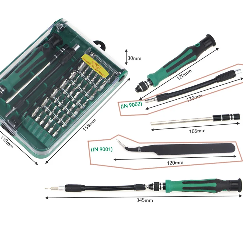 Beste Gratis Verzending Ontwerp Patenten Magnetische Schroevendraaier Set 45 In 1 Set Precisie Schroevendraaier Gereedschap 9002 9001 Met Pincet