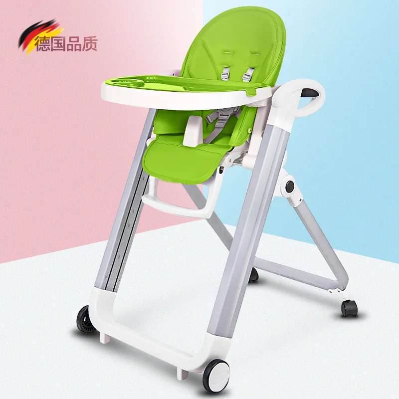 Newborn Baby Eating Chair Portable Infant Seat Adjustable Folding Baby Dining Chair High Chair Baby Feeding Chairs No Smell - Цвет: green