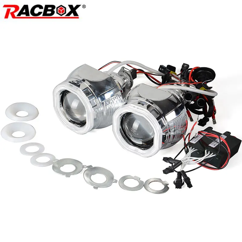 

2.8 Inch HID Projector Lens Bi-Xenon Headlight With CCFL Angle Eye Fit H7 H4 Socket Use H1 HID Bulb For Retrofit Replacement Kit