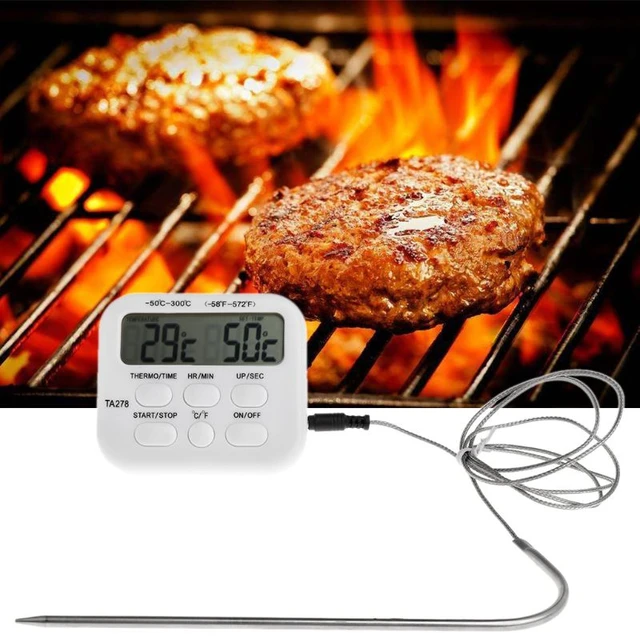 Thermomètre numérique BBQ, cuisson de la viande, cuisson des aliments, four  Grill, minuterie de cuisine - AliExpress