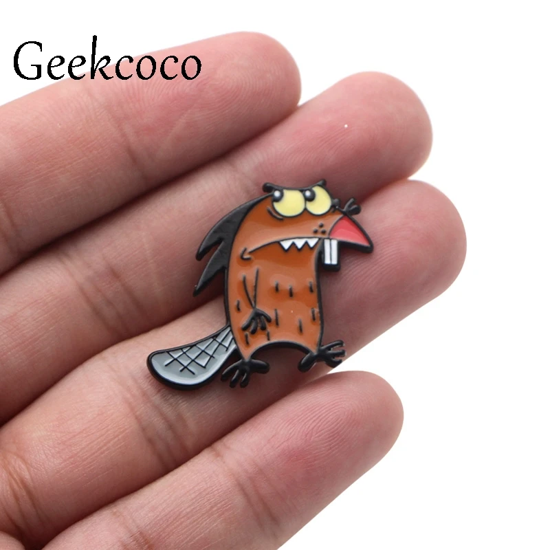 Angry Beaver Enamel Pins for clothes metal Gift Jewelry para bag shirt hat backpack insignia Brooches Badges for men J0056