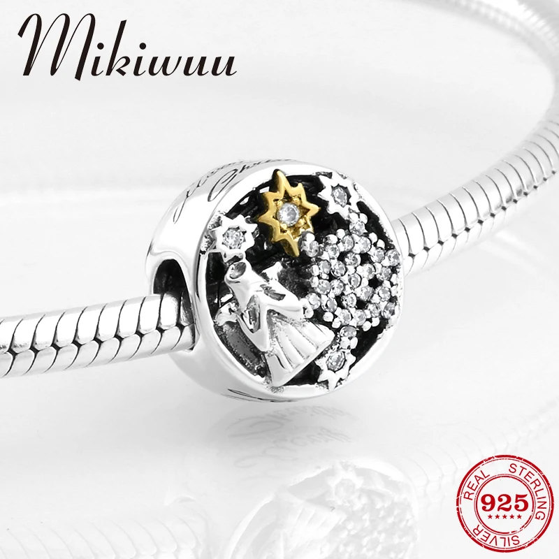 

925 Sterling Silver Xmas Make a wish Elf snowflake fine charms beads Jewelry Making Fit Original Pandora Charms Bracelet