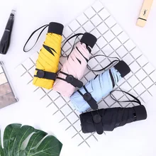 

2018 Sale Real Paraguas Guarda Chuva Mask Off Pure Color Umbrella Glue Anti Ultraviolet Sun Mini Ultra Light Folding Pocket