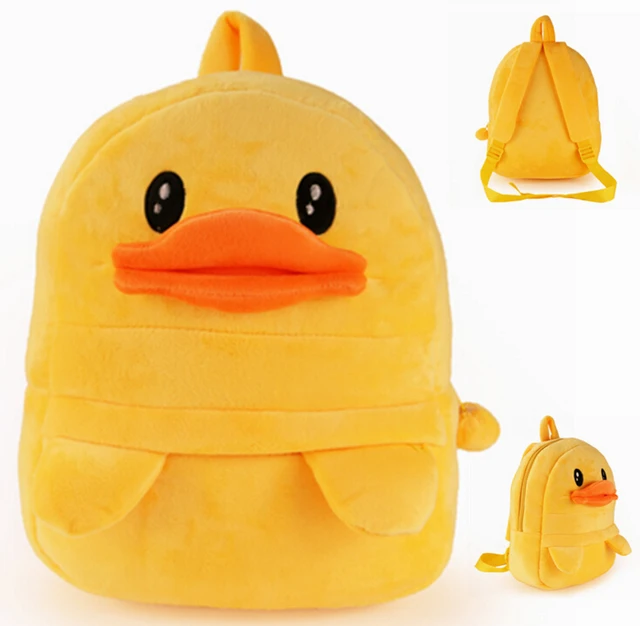 30*24cm Small Yellow Duck Plush Backpacks Cartoon Toy Backpack Unisex