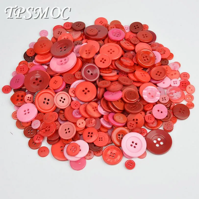 Tpsmc 50 г смешанные кнопки Мода застежка для ремесла и DIY кнопки красный смешанные формы и размеры кнопки