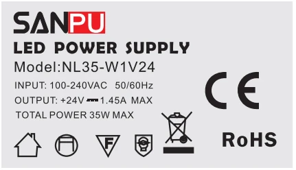 DC24V SANPU SMPS 24 V источник питания 35W 1A AC-DC 220 до 24 V преобразователь трансформатор 24 Вольт Светодиодный драйвер для 24VDC светодиодный s светильник полосы