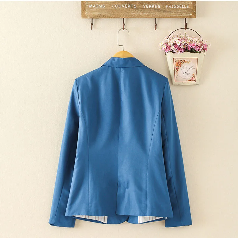 2019 الربيع الخريف الحلوى اللون السترة للنساء الإناث زر واحد الحلل دعوى طوي سترة السيدات تحديث سترة معطف جديد
