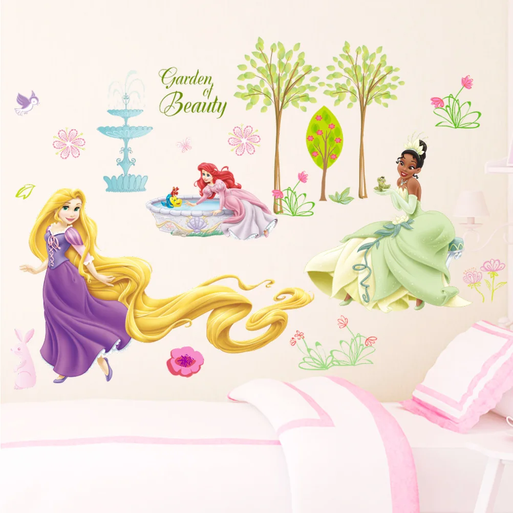 Disney Принцесса серии наклейки детская комната Декоративные наклейки для детского сада декоративные наклейки с мультгероями