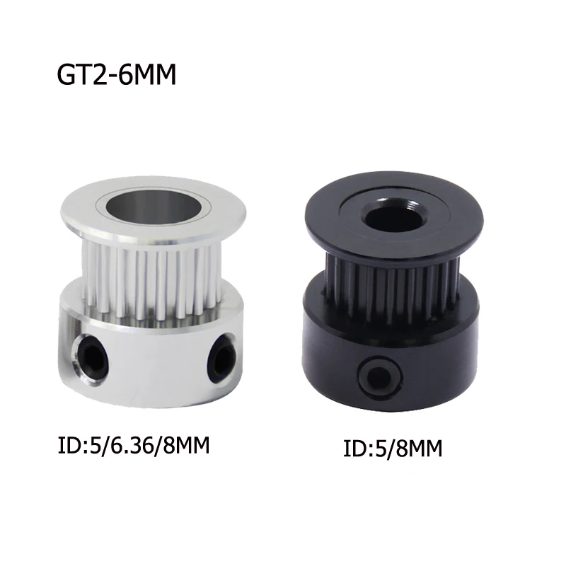 

5pcs GT2-6mm Timing Pulley 20 Tooth Wheel Bore 5/6.35mm Aluminium Gear Teeth 2gt-6mm Pulley 3D Printers Parts For Reprap Part