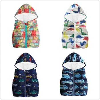 

2019 Baby Boys Waistcoats Fleece Winter Children Clothing Outfits Fashion Boys Vests Outwear Clothes Kids Overcoat Hooded Jacket