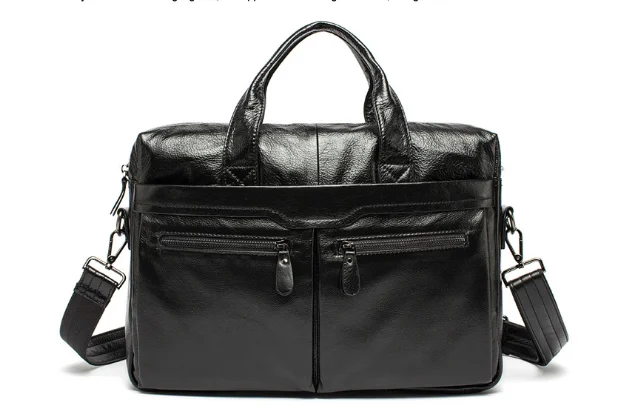 

New Genuine Leather Large Capacity Briefcase Men Messenger Bag Casual Vintage Shoulder Bag Simple Brand Design Handbag L108