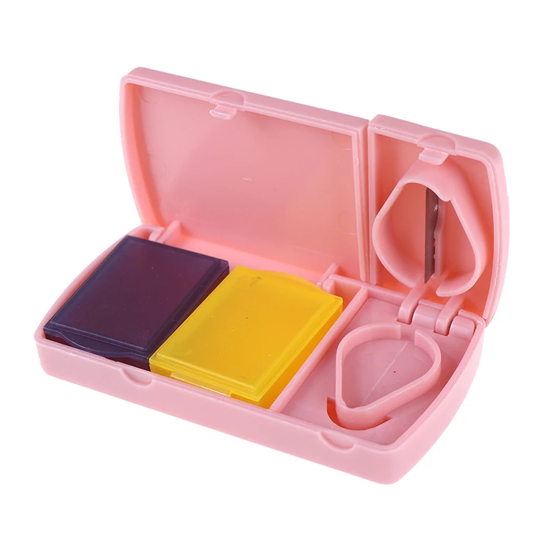 3 цвета нож для разрезания таблеток разделитель чехол для хранения таблеток коробка для резки таблеток коробка для таблеток резак для лекарств Дробилка Измельчитель - Цвет: Розовый