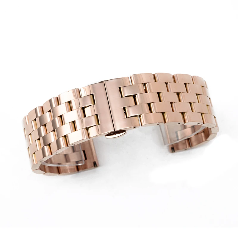 Luxury Stainless Steel 20/22/24/26mm Watchband Butterfly Buckle Watch Bands Strap Automatic Fold Deployment Clasp Strap Bucklen