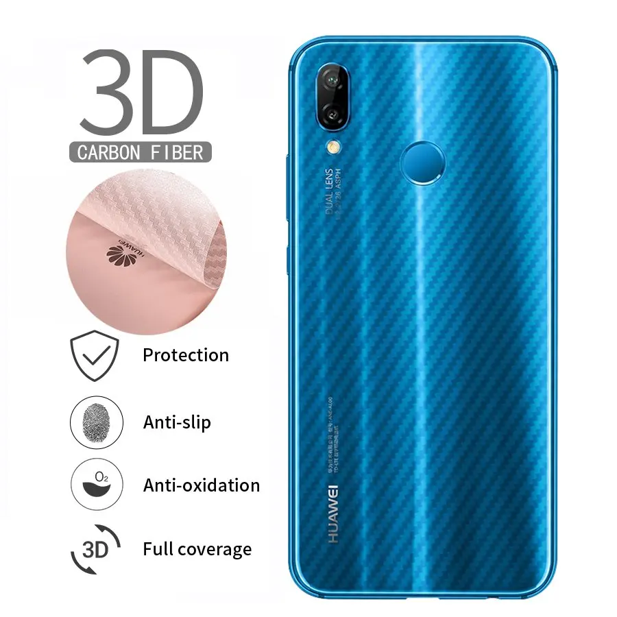 WZH 5 шт 3D наклейка из углеродного волокна защитная пленка для экрана Huawei P20 Pro Lite Honor