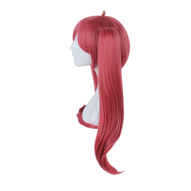 MCOSER 70 см длинные прямые синтетические Косплей волосы с двумя хвостиками красного цвета высокотемпературные волокна WIG-664L