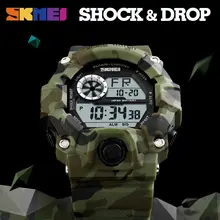 Reloj deportivo SKMEI para exteriores, Reloj despertador para Hombre, 5Bar, relojes militares resistentes al agua, pantalla LED, Reloj Digital de choque, Reloj para Hombre 2019