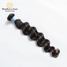 Mayflower необработанные натуральные малайзийские волосы естественная волна 1/2/3/4 Связки Волосы полной кутикулы утка 12-2" Микс разных размеров