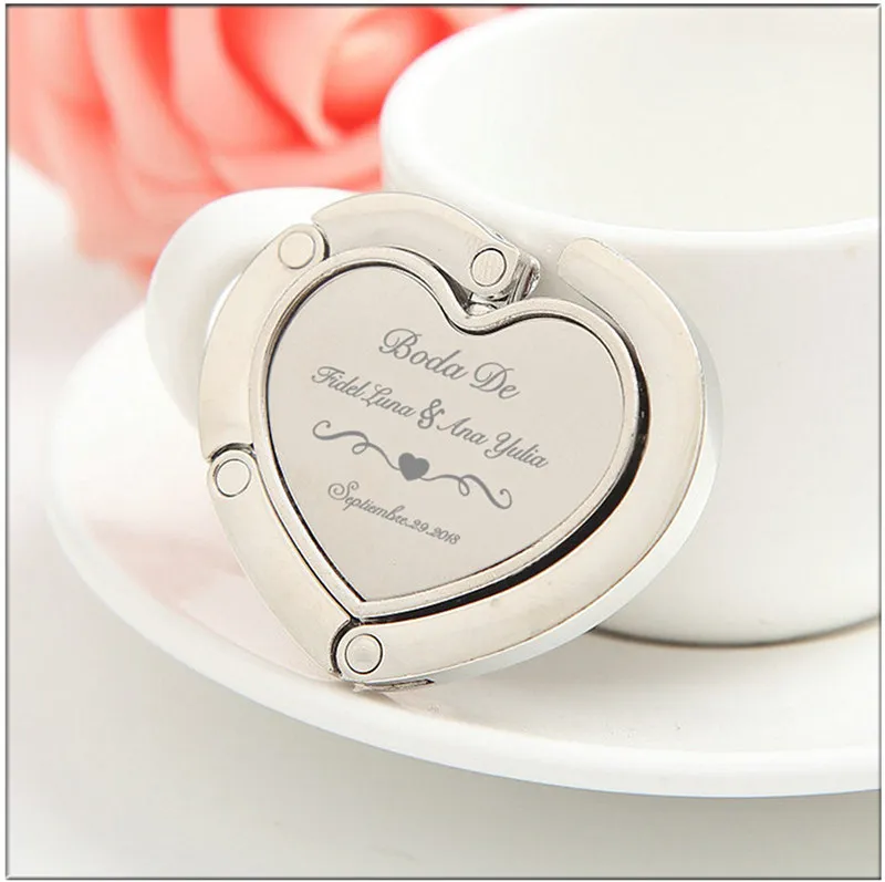

50pcs/lot Customized bag hanger Personalized logo Metal Purse hanger Foldable Purse Hook Corporate Promotional Gifts