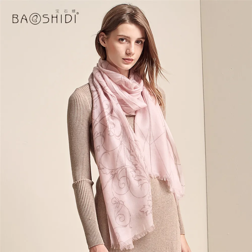 [BAOSHIDI]Winter cashmere Scarf women,lady elegant pashmina shawl, fashion tassel edge warm soft long scarf bandana - Цвет: 2153181832