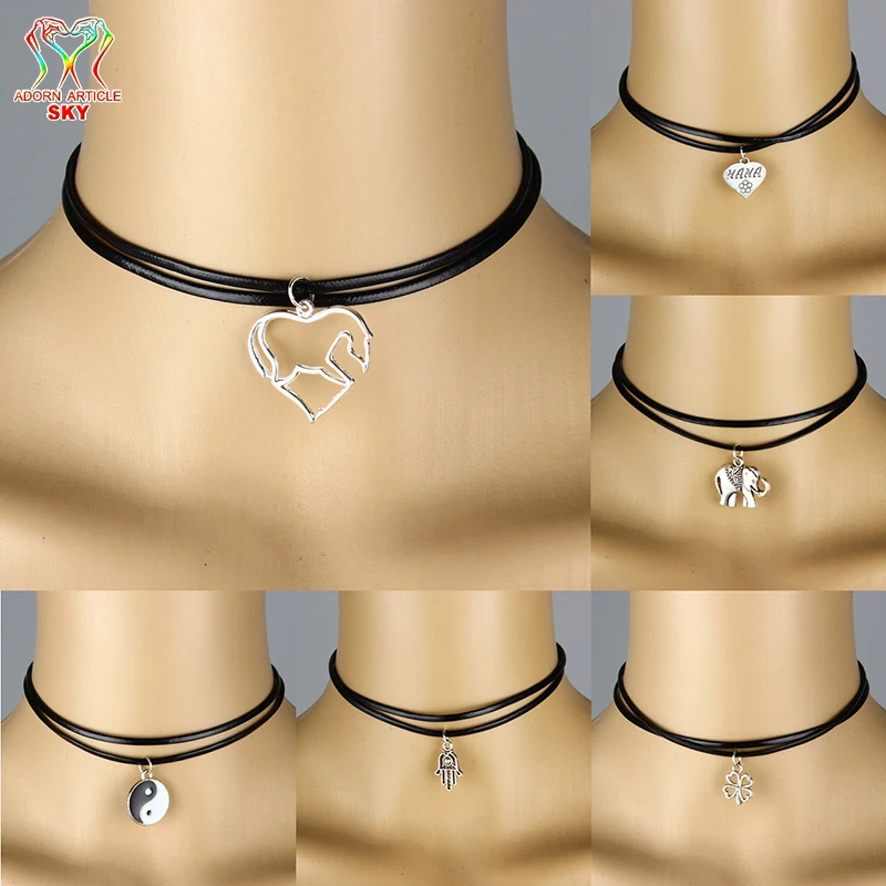 Цинковый сплав Серебряный кулон Цвет Jewelry животных слон собака след письмо удачи