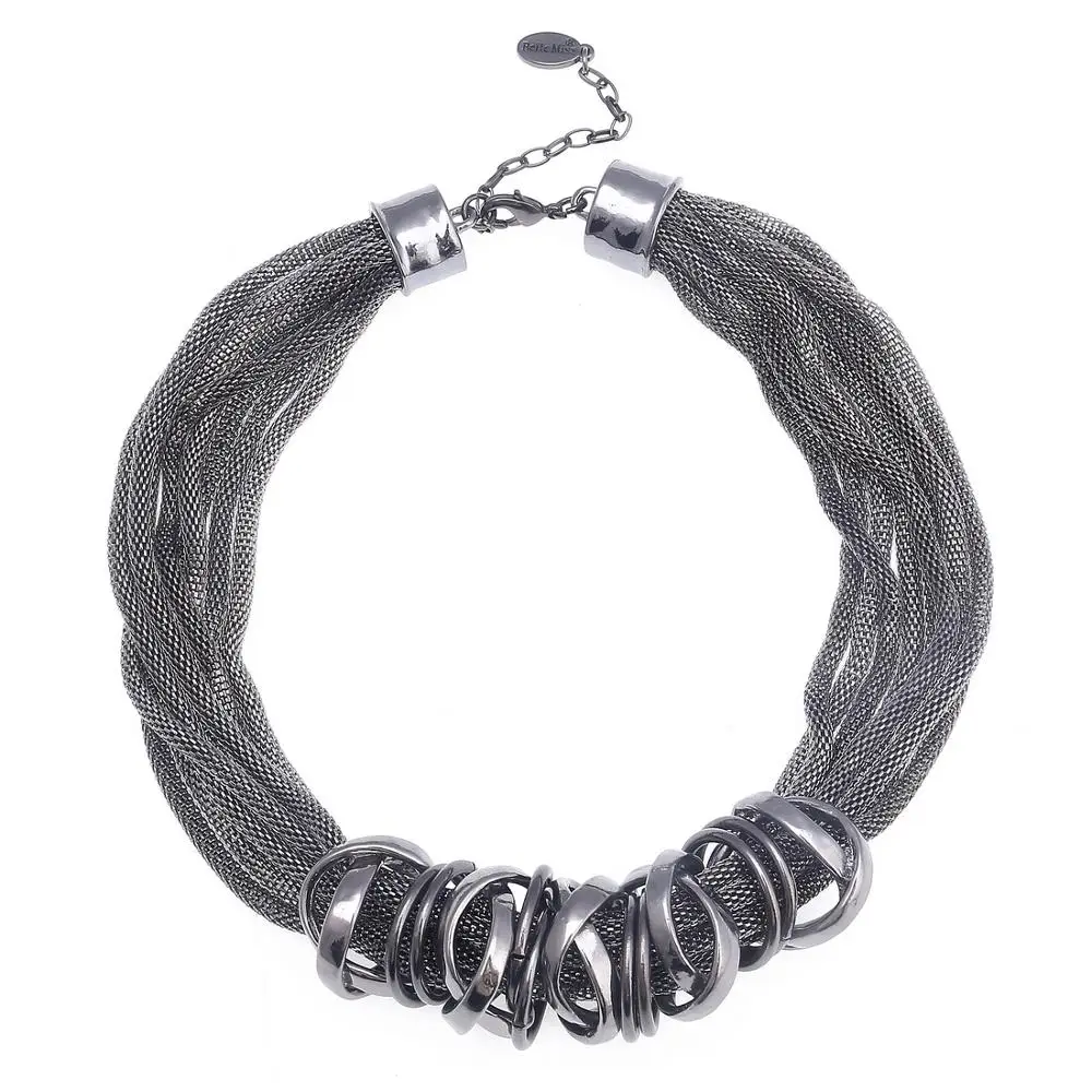 

Fashion Women Multilayer Charm Choker Necklace Chunky Collar Rope Chain Statement Necklaces Party Gift 2018 2 Colors Mrs win