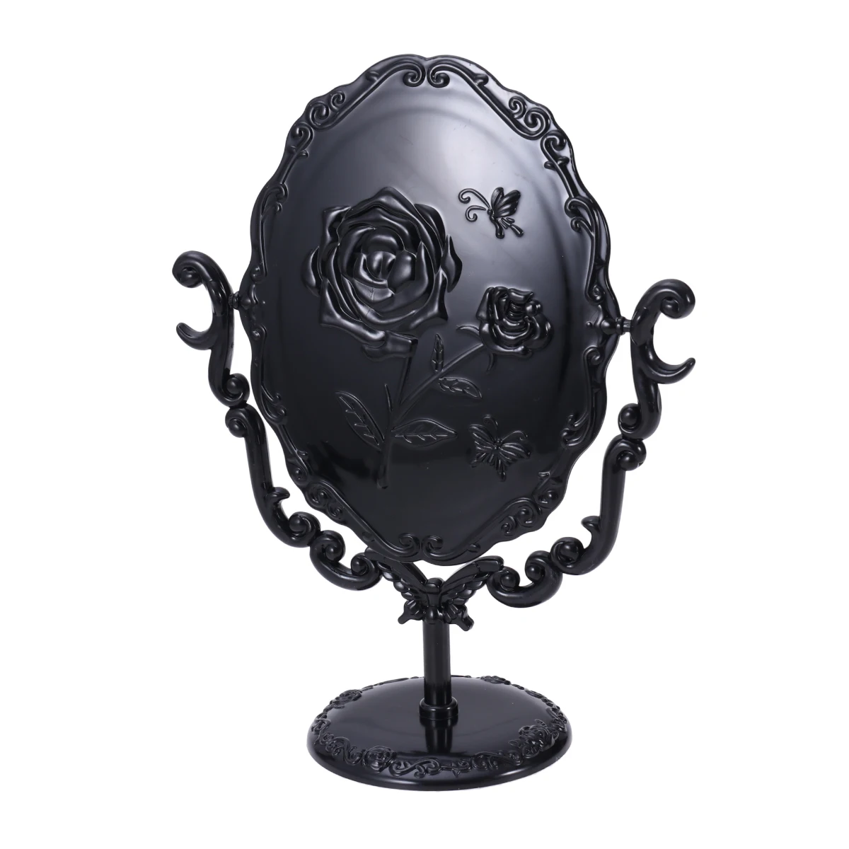Настольный стол вращающийся Готический винтажный косметический макияж зеркало Роза бабочка одностороннее зеркало(черный