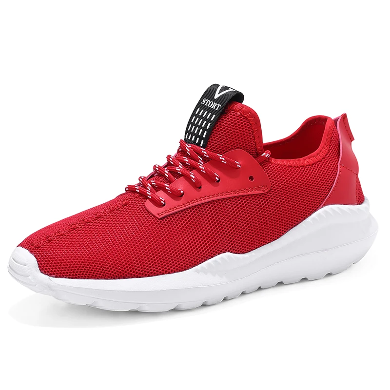 Большой размер 39-46 теннисные туфли для мужчин Уличная спортивная обувь мужской тренировочный Спортивный обувь противоскользящие теннисные кроссовки Masculino - Цвет: Красный