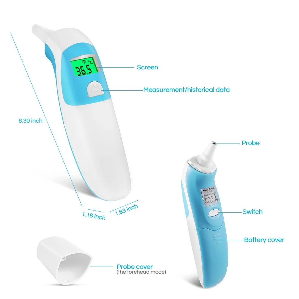 3 в 1 режимах ухо и лоб и еда инфракрасный Детский термометр ЖК-Лазерная температура тела Цифровой Детский Взрослый медицинский термометр