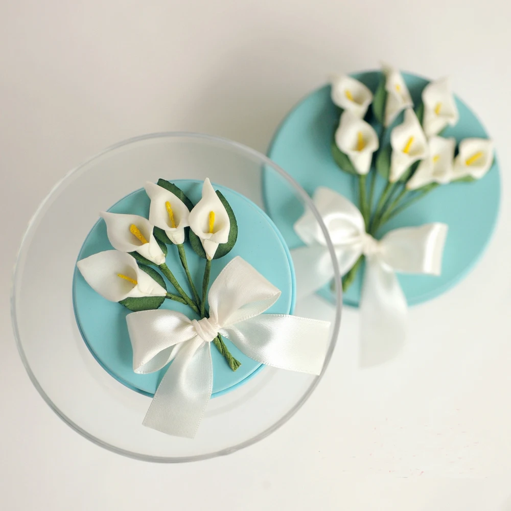 30pcs Beauty Calla Lily Tin Gift Box Wedding Candy Party Favor Craft