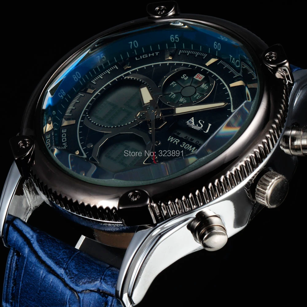 Prix pour Hot new mode élégant sport résistant à l'eau sport fonction horloge armée LED numérique bracelet en cuir hommes montre-bracelet militaire Prix pour Hot new mode élégant sport résistant à l'eau sport fonction horloge armée LED numérique bracelet en cuir hommes montre-bracelet militaire